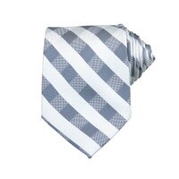 U-State checkered pattern navy and gray neck tie